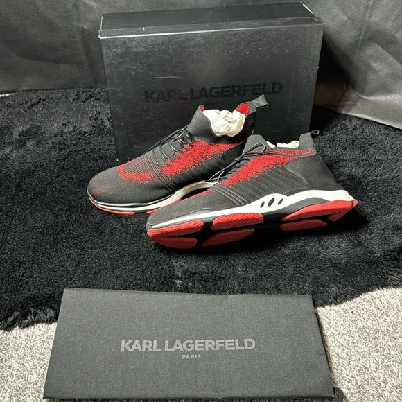 Karl Lagerfeldld Paris knit leather sock sneaker - Picture 5 of 7